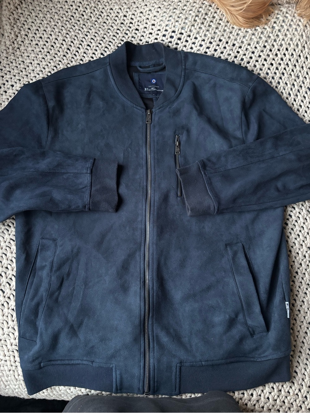 Ben Sherman Navy Bomber Jacket - Classic Zip Front
